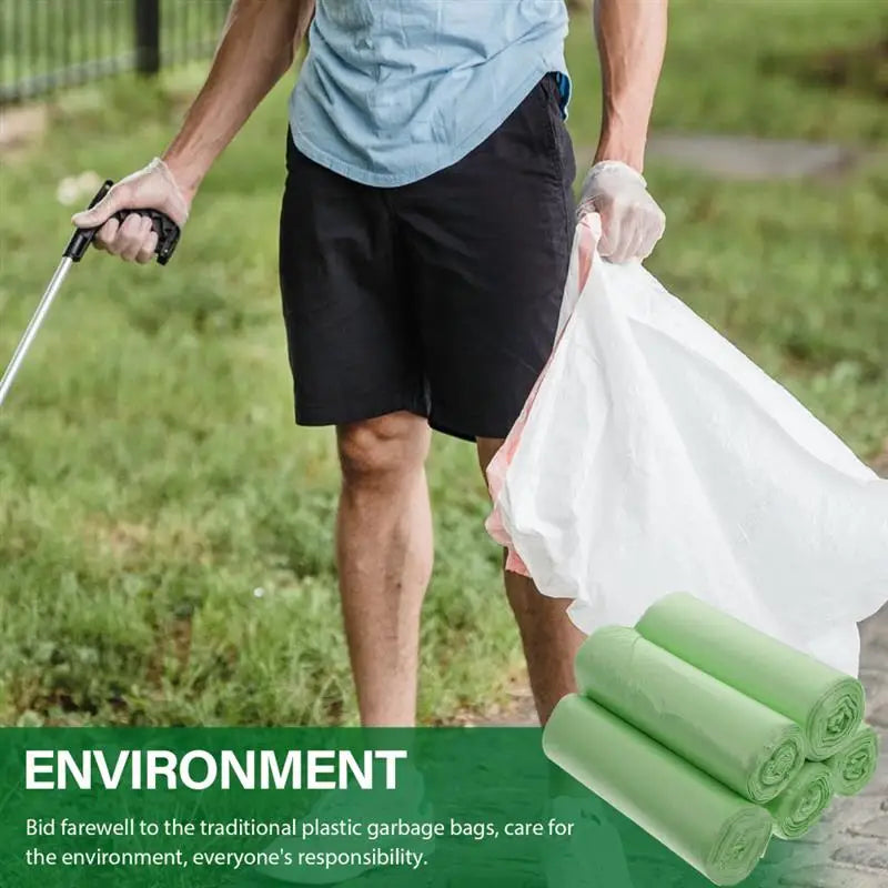 100 Biodegradable Small Trash Bags – 60×50cm – Eco-Friendly, Leakproof Kitchen & Office Can Liners