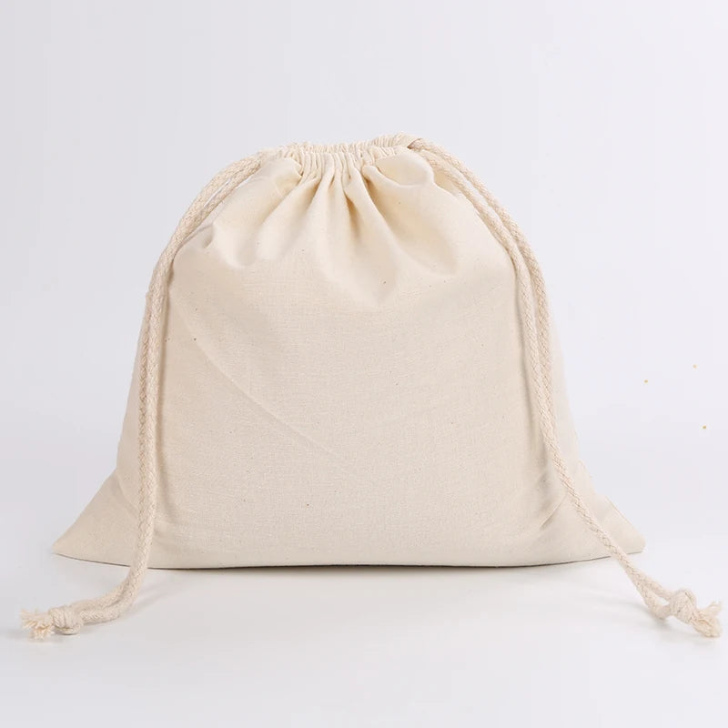 Reusable Produce Bags - Washable Organic Cotton & Non-Woven Drawstring Grocery Storage Bags for Fruits, Vegetables, and Bread - Set of 1, 3, or 6 Bags in Small, Medium & Large