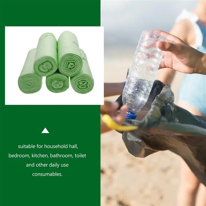 100 Biodegradable Small Trash Bags – 60×50cm – Eco-Friendly, Leakproof Kitchen & Office Can Liners