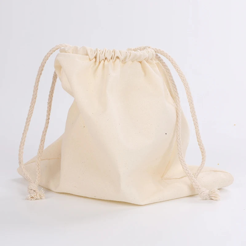 Reusable Produce Bags - Washable Organic Cotton & Non-Woven Drawstring Grocery Storage Bags for Fruits, Vegetables, and Bread - Set of 1, 3, or 6 Bags in Small, Medium & Large